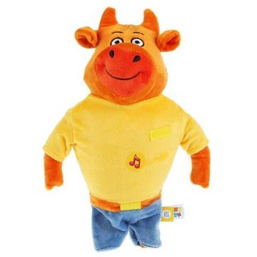 Игрушка мягкая Оранжевая корова папа, 30 см, муз. чип, в пак. Мульти-пульти