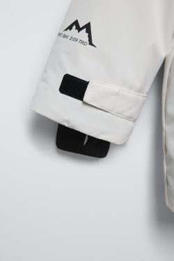 ZARA НЕПРОМОКАЕМАЯ ВЕТРОЗАЩИТНАЯ КУРТКА, ЖЕЛТОВАТО-БЕЛЫЙ