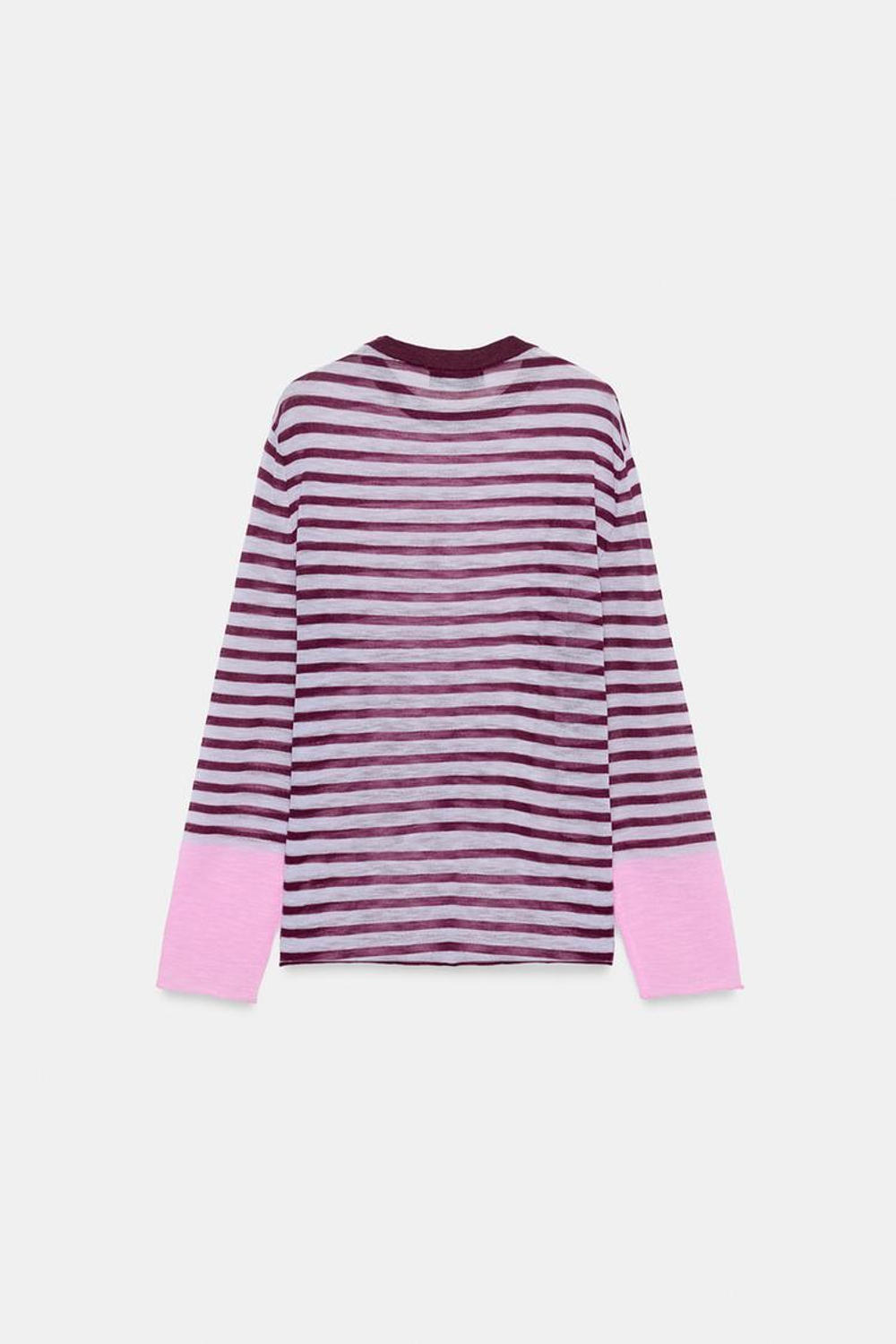 ZARA СВИТЕР В ПОЛОСКУ, БОРДОВЫЙ