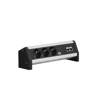 DESK Розеточн.модуль 3+2+пит3м СЕРЫЙ