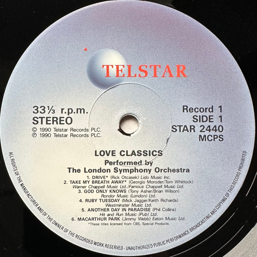 The London Symphony Orchestra - Love Classics 2LP (Европа 1990г.)