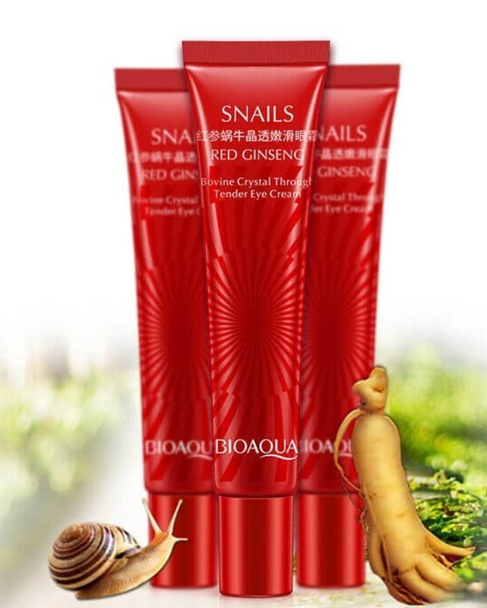 Крем для кожи вокруг глаз с красным женьшенем и муцином улитки, 20г