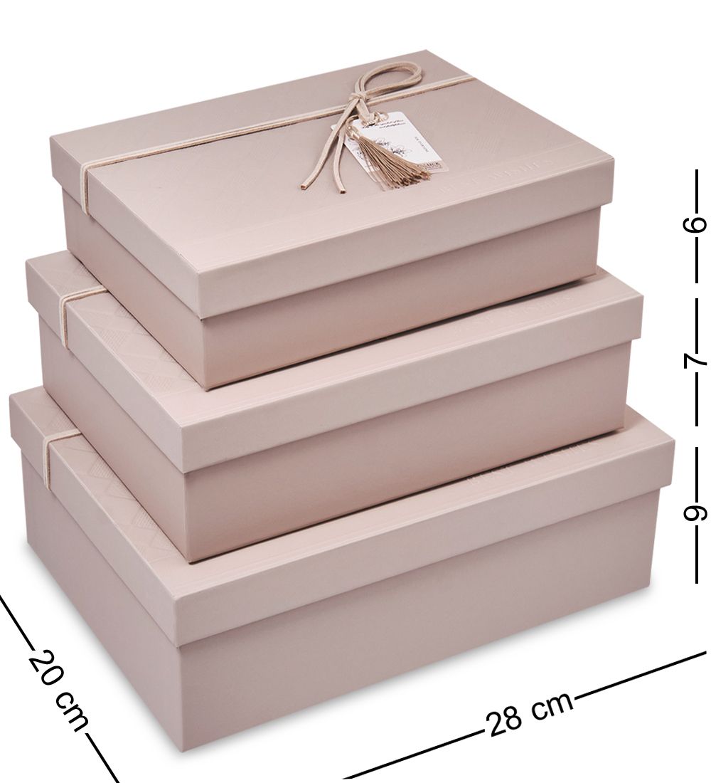 WF-178-A Набор коробок из 3 шт, какао с молоком