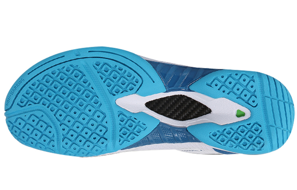 VICTOR Slip Resistant Abrasion Resistant Low top Badminton Shoes Unisex White Blue