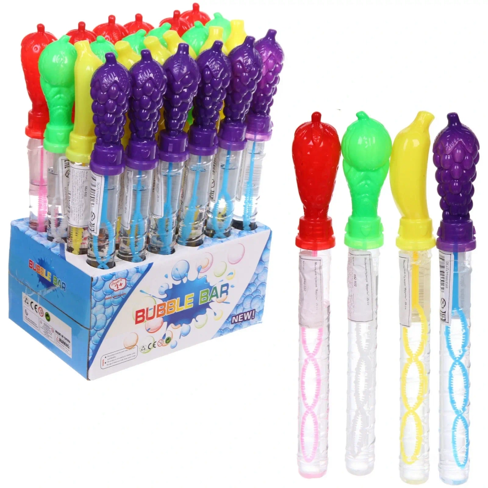 Мыльные пузыри «Фрукты», 25 см, 80 мл, цвет микс