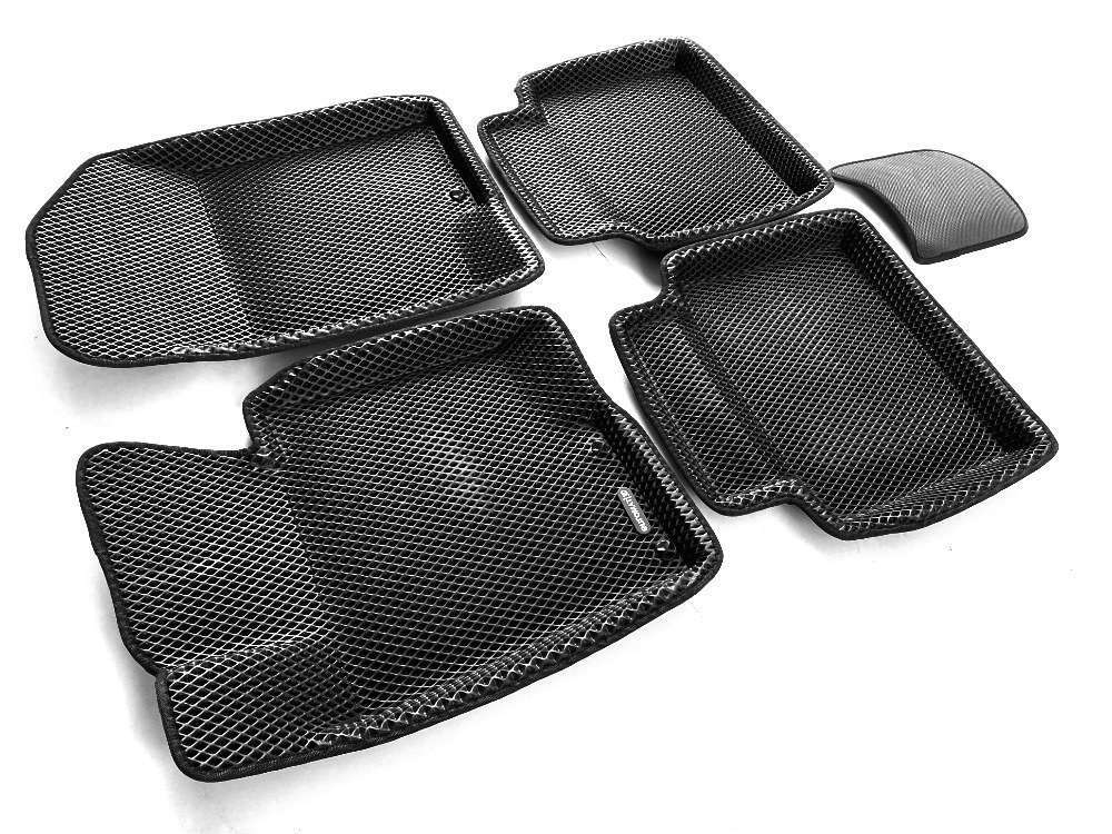 Коврики салона для KIA Optima (2011-15) / HYUNDAI Sonata YF / I40 (2010-16) / Grandeur (2011-16) Euromat 3D EVA черные Арт EM3DEVA-002912