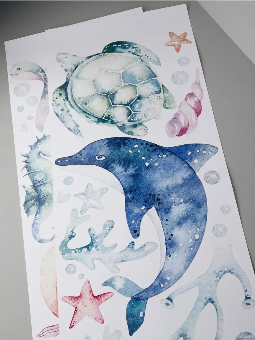 Интерьерные виниловые наклейки большие воздушные шары на стены в детскую, дома, облака, пейзаж