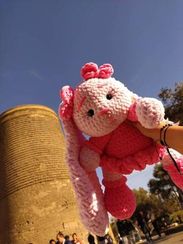 Toxunma Çəhrayı Uzunqulaq Dovşan