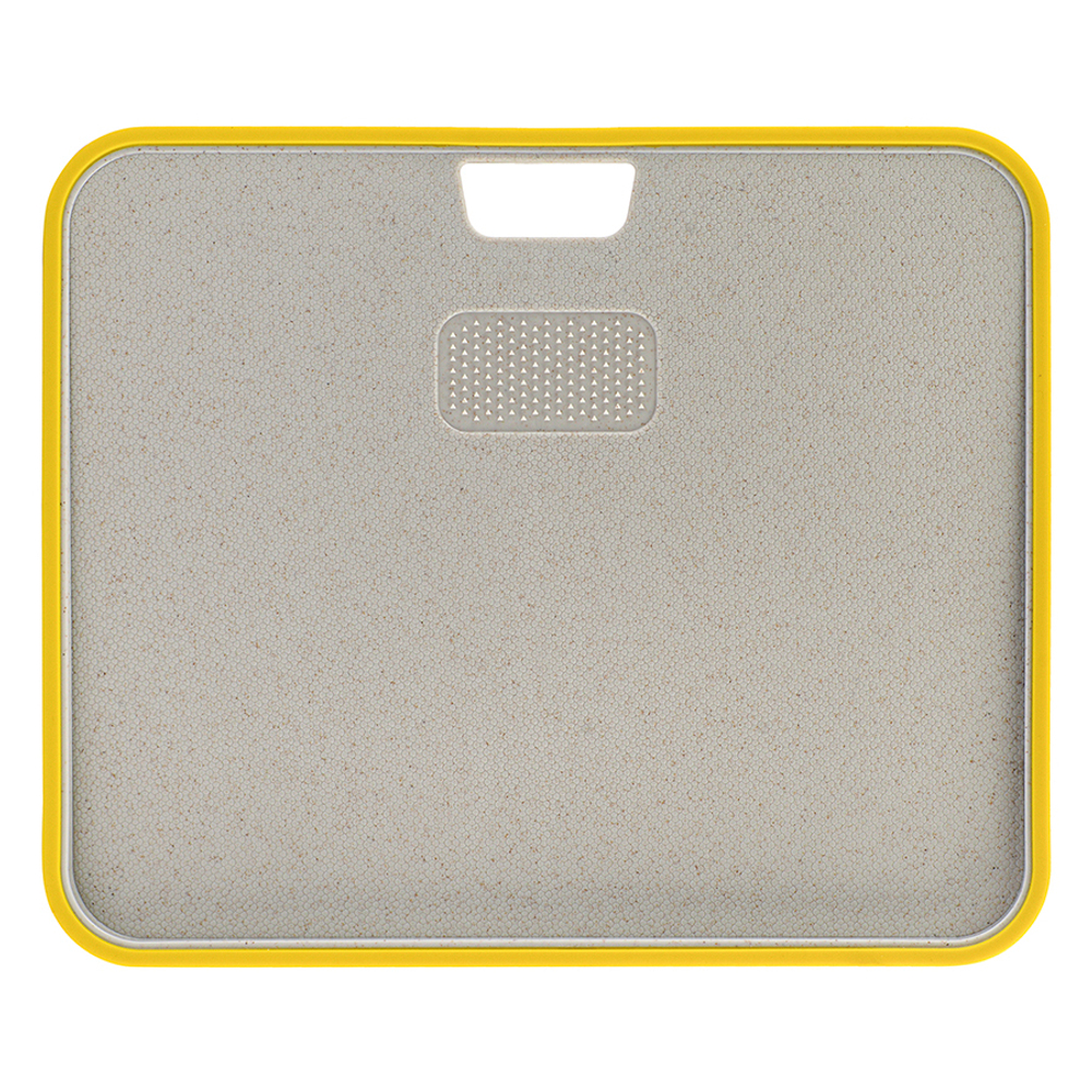 Доска разделочная из пшеничного волокна двусторонняя ness, 34х28 см, светло-серая с желтым кантом