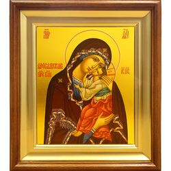 Ярославская Божия Мать. Рукописная икона в киоте