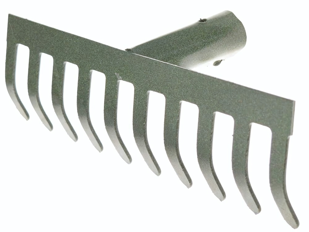 Грабли прямые 10-ти зубые без черенка эмаль ГП-10