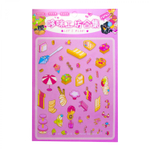 Наклейки для творчества - антистресс, 135*195 мм, "Десерты", MINI, 3D стикеры, 4 локации, 8 листов с наклейками, 10 шт/уп, пакет с европодвесом
