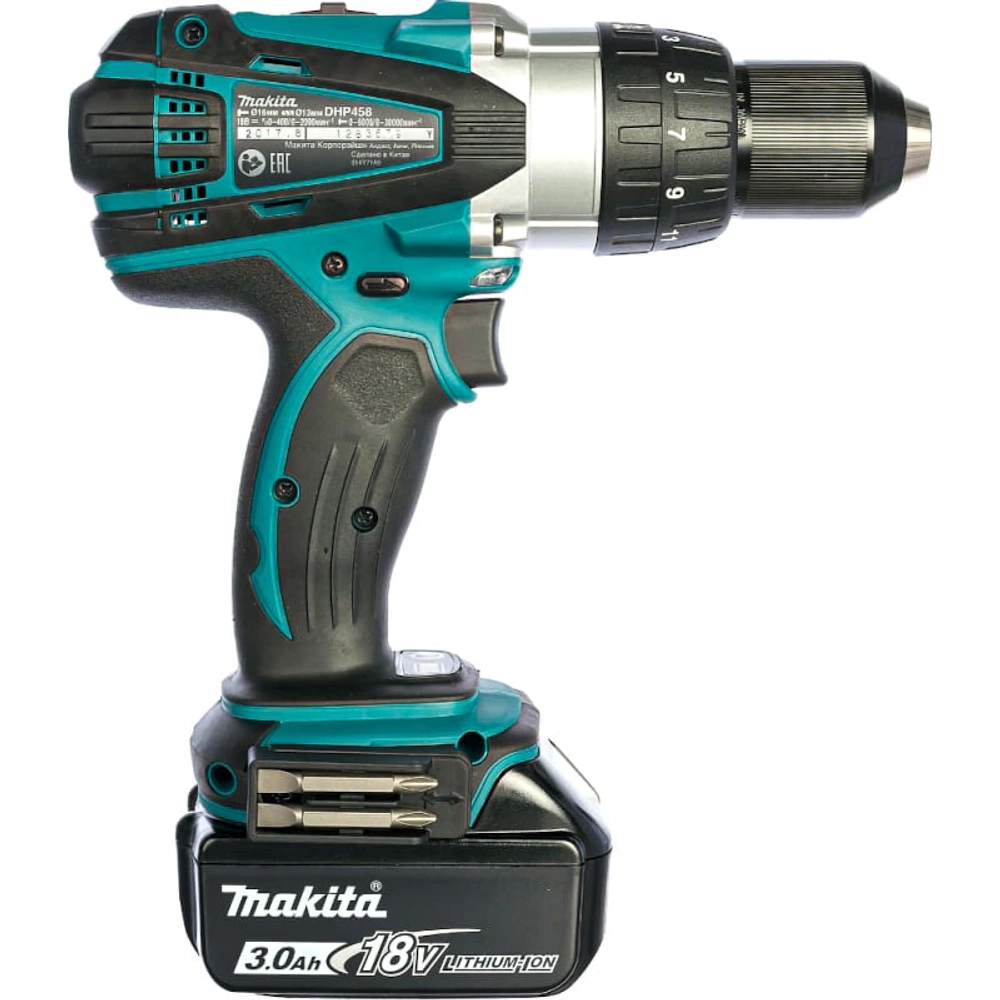 Makita DHP458RFE аккумуляторная ударная дрель-шуруповерт (2 x 3 Ач, ЗУ)