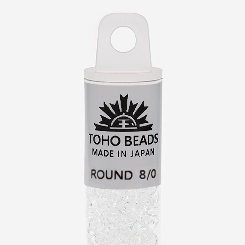 Японский бисер TOHO Round 8/0 (№1), прозрачный