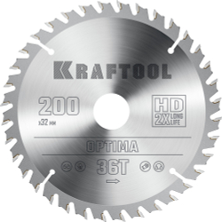 KRAFTOOL Optima, 200 х 32 мм, 36Т, пильный диск по дереву (36951-200-32)