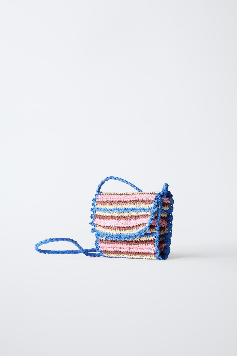 ZARA СУМКА ИЗ РАФИИ, СИНИЙ