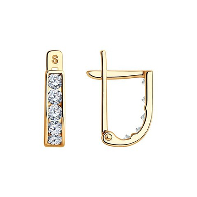 Серьги из золота с фианитами Au 585 (021499)