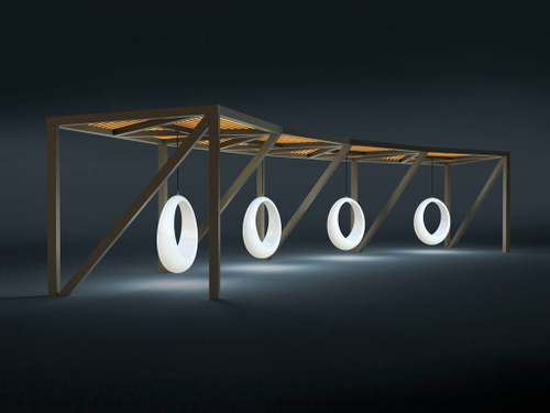 Пергола «Омега» со светящимися LED качелями