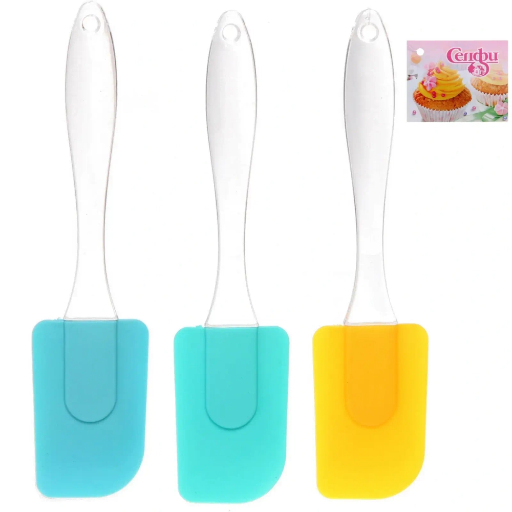 Лопатка кулинарная силиконовая 21,5*5см прозрачная ручка