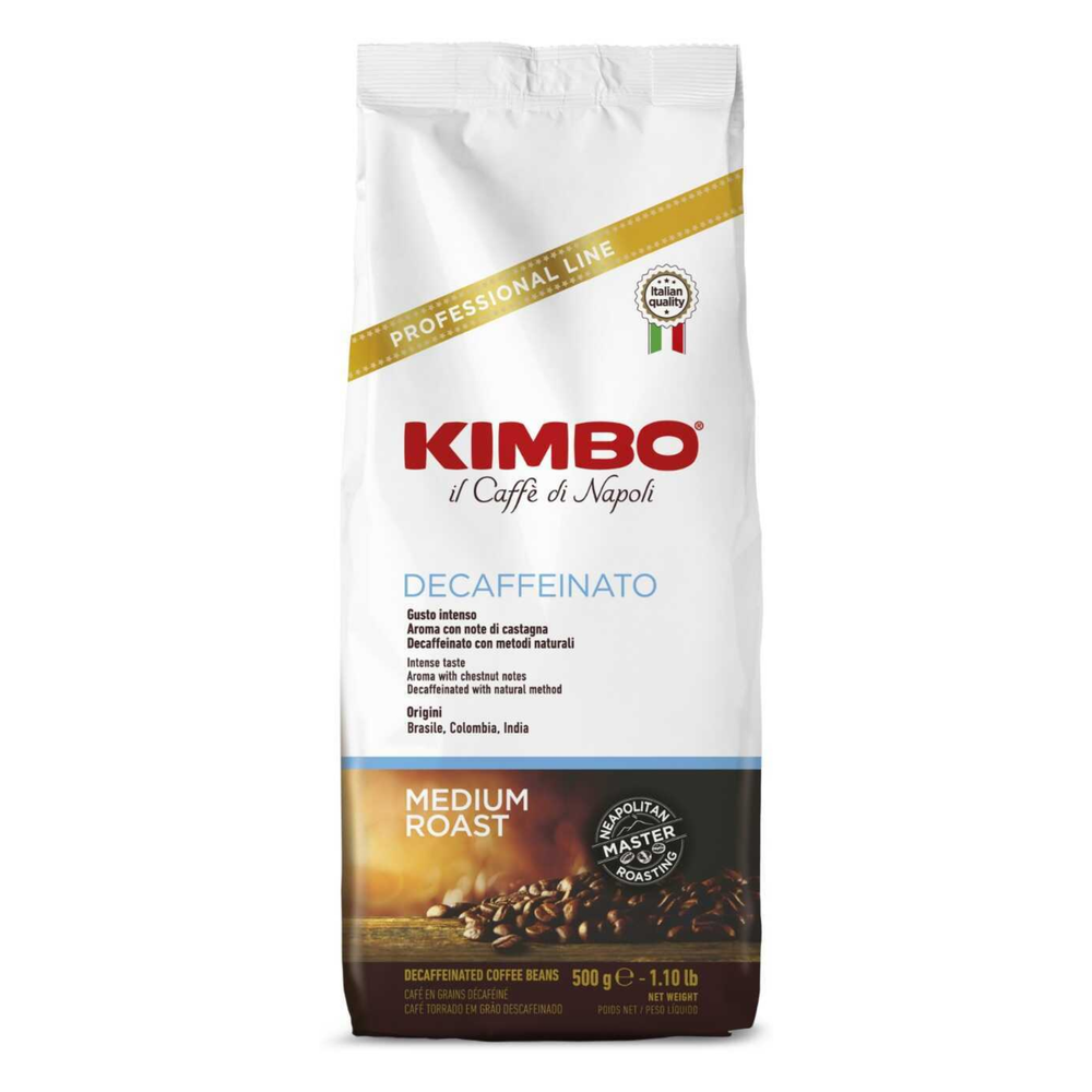 Кофе в зернах без кофеина Kimbo Decaffeinato, 500 г