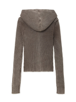 Женский Свитер Taupe Washed Tribal Print Rib Zip Up