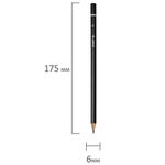 Карандаши чернографитные STAFF "College", НАБОР 6 шт., 2H-2B, без резинки, черный корпус, заточенные, 181254