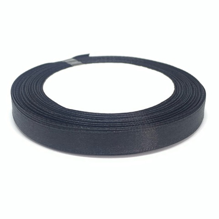 Лента атласная 1см*23м (чёрная)