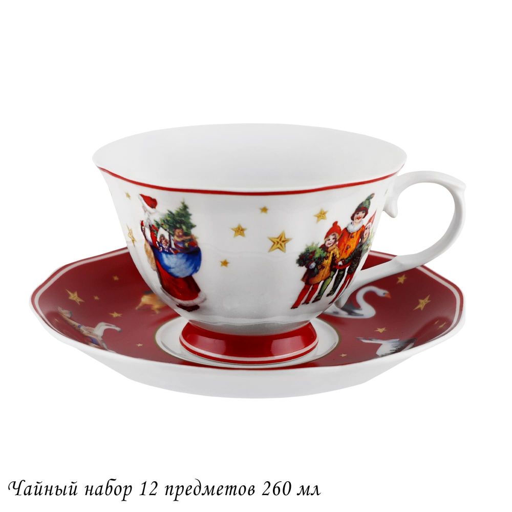 Lenardi 305-210 Чайный набор 12пр.260 мл НОВЫЙ ГОД в под.уп.(х6)