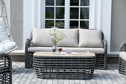 "Ницца" лаунж-зона из искусственного ротанга, цвет серый