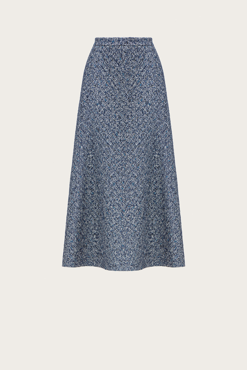 ЮБКА ИЗ СИНЕГО ШЕРСТЯНОГО ТВИДА