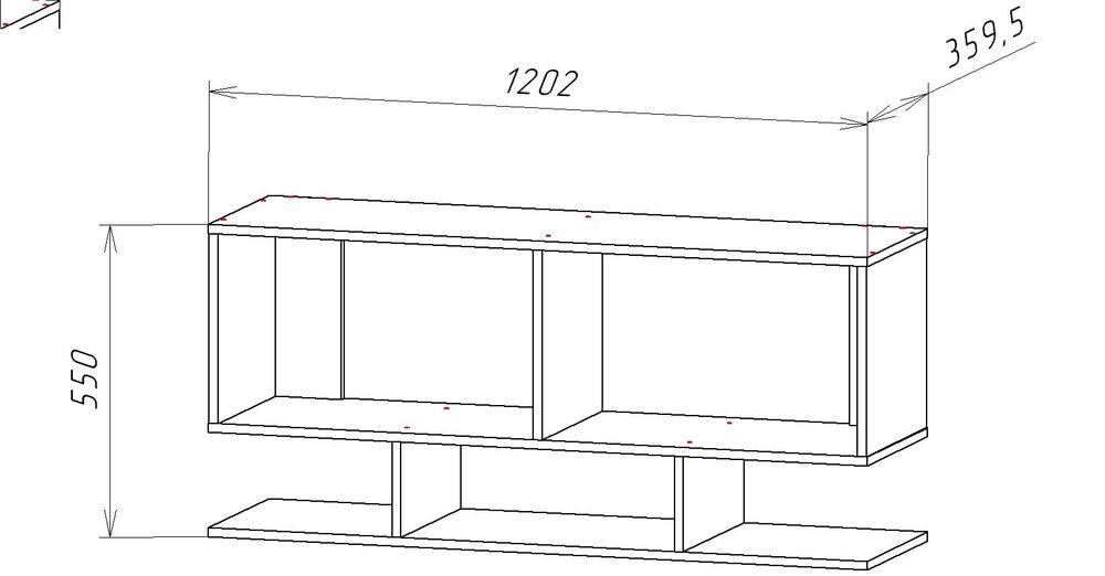 Айвори-4 Полка навесная Графит/Белый
