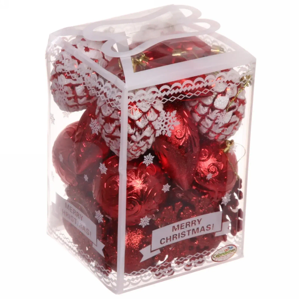 Набор украшений «Рождество» (26 предметов), красный