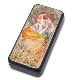 Народные промыслы ШК-55/183-E Шкатулка «Альфонс Муха - Драгоценные камни. Топаз» исп. Маркова