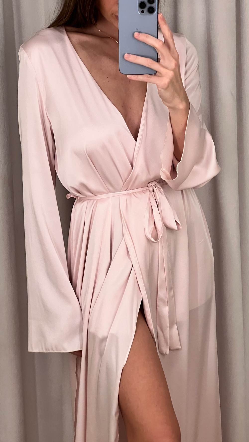 Платье-халат розовое