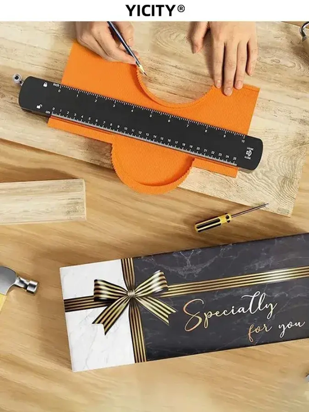 YICITY Шаблон копировальный / Контурный шаблон / 258мм х 73мм