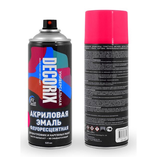 Эмаль аэроз. DECORIX акрил.  флуоресцентная малиновая  520мл  0102-03 DX