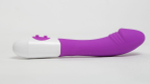Фиолетовый силиконовый вибратор с 9 видами вибрации и пульсации - 19 см. (Цвет: фиолетовый)