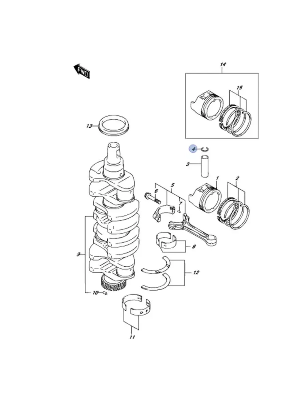 Стопорное кольцо поршневого пальца 09381-21002-000