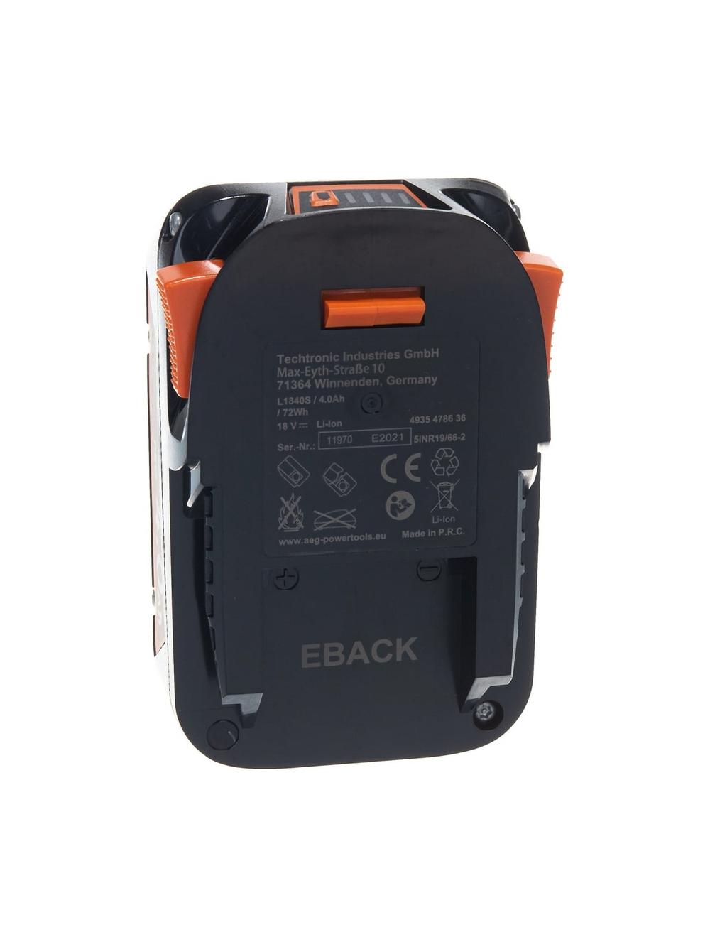 Аккумулятор L1840S 18В, 4Ач, Li-Ion AEG 4935478636