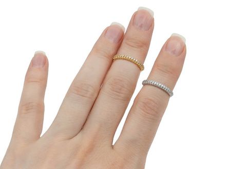 Фаланговое кольцо "Дорожка" со стразами (разъемное)