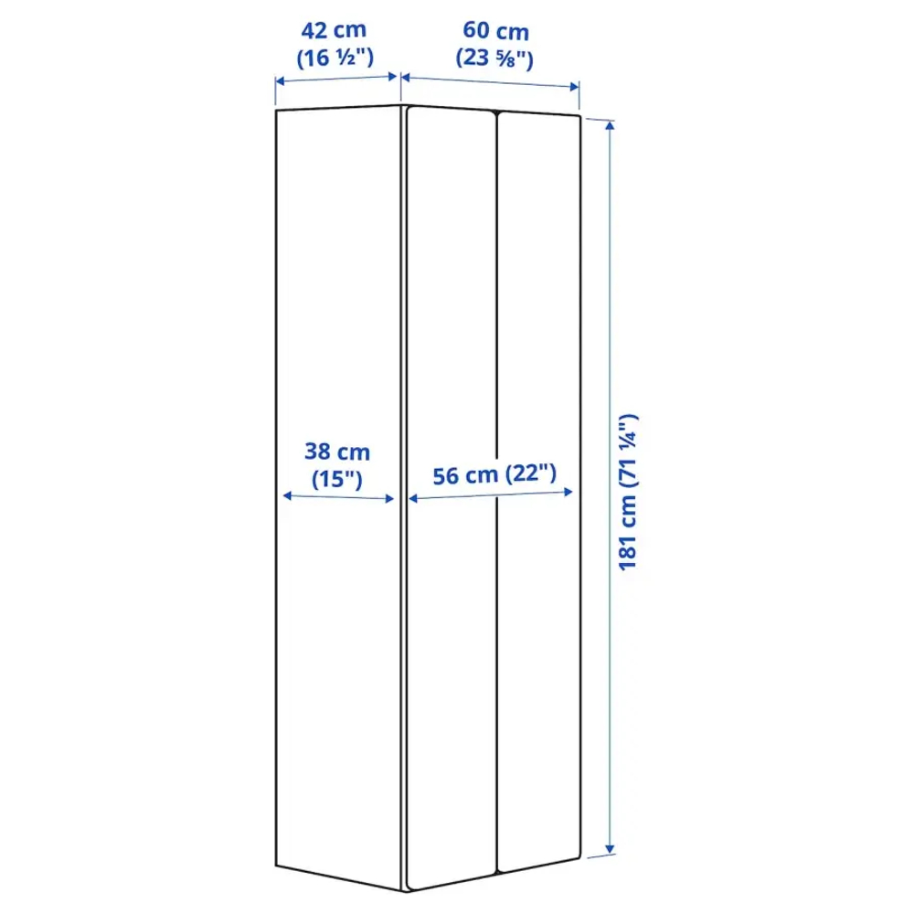 Шкаф - PLATSA/ SMÅSTAD / SMАSTAD  IKEA/ ПЛАТСА/СМОСТАД  ИКЕА, 60х42х181 см, белый/серый