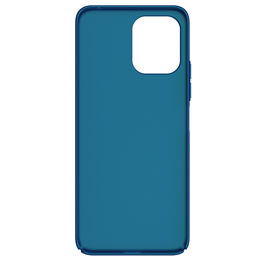 Тонкий чехол синего цвета (Peacock Blue) от Nillkin для Xiaomi Redmi 12 4G, Note 12R 5G и Poco M6 Pro 5G, серия Super Frosted Shield