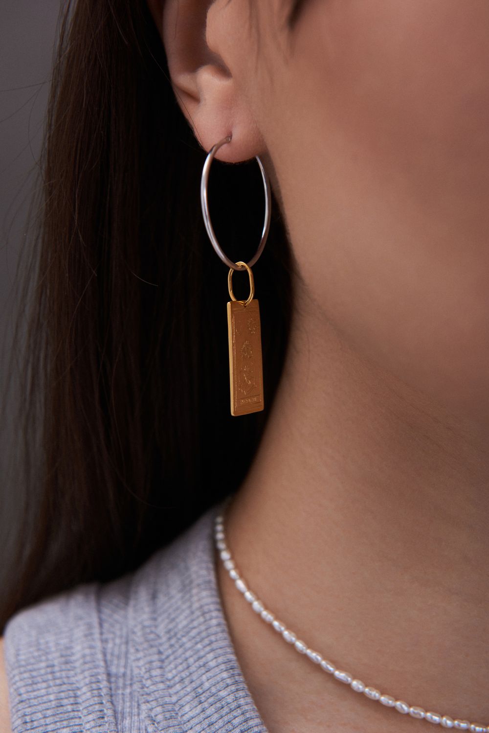 Подвеска карта таро Влюбленные малая позолота La Lune