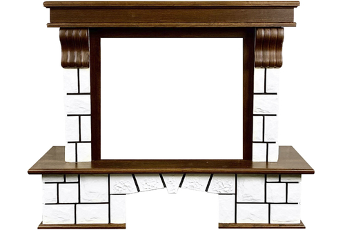 Портал Royal Flame Porto (Разборный) - Орех/Белый камень