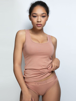 Женская майка с широкими бретелями (Размер: XL) (Цвет: бежевый)