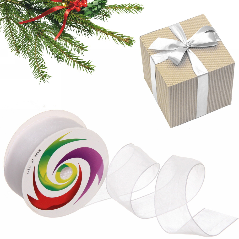 Лента для декорирования «Нежность» 2,5 см, 5 м, Белый (капрон)