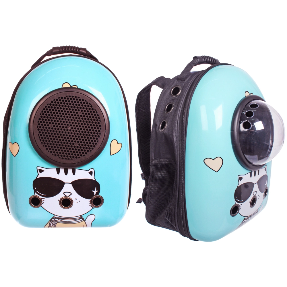 Рюкзак - переноска для животных «ЛЮБИМЫЙ БРО», цвет голубой, 30*29*42см/до 12кг (Пакет и Лейбл)