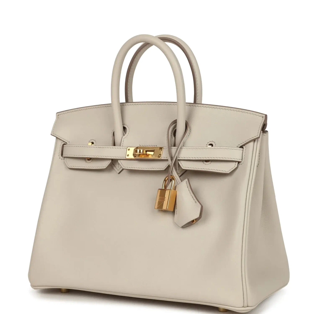 Оригинальная сумка из коллекции Y с золотой фурнитуро Hermès Birkin 25 Beton Swift