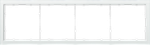Рамка 4-я белое стекло,  серия R98 Glass