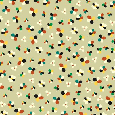 Милые  цветочки-конфетти на сером фоне в наивном стиле